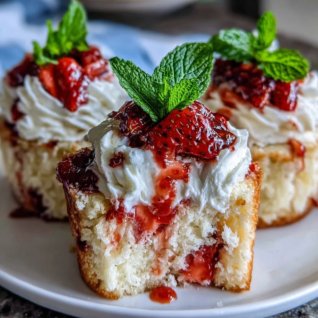 Strawberry Shortcake Cupcakes With Whipped Frosting