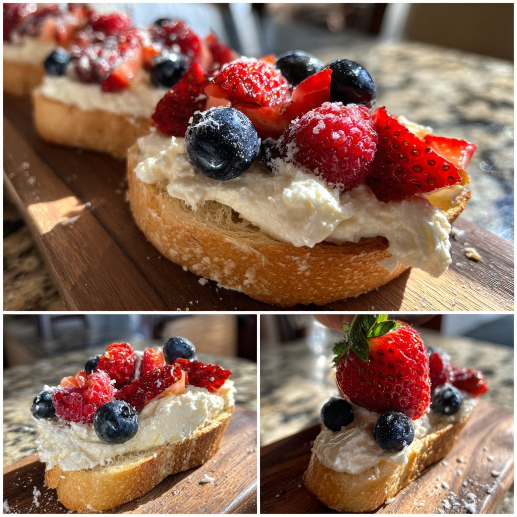 Crostini with Whipped Feta and Berries