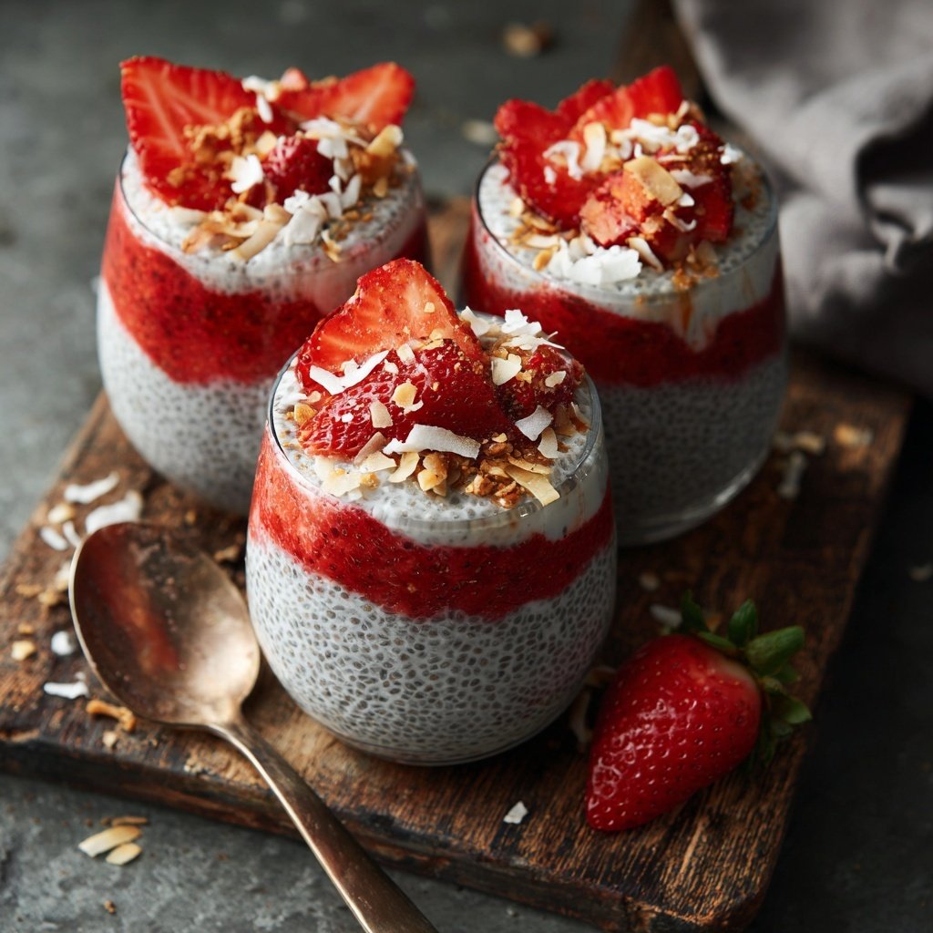 Strawberry Coconut Chia Pudding
