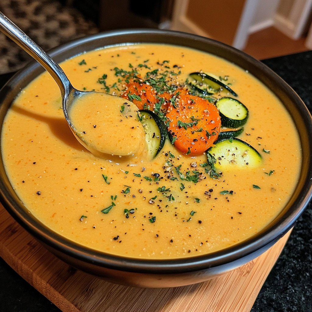 Squash Soup with Roasted Vegetables