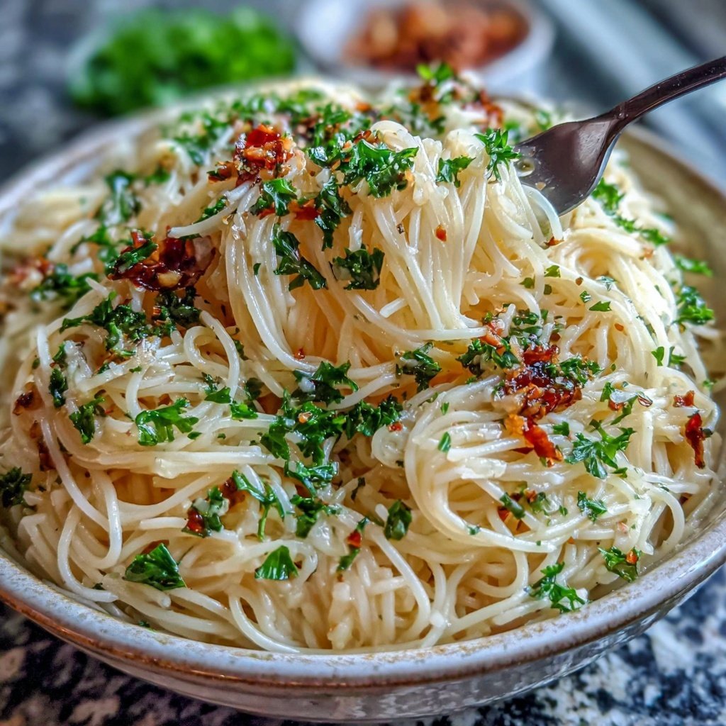 Angel Hair Pasta With Garlic And Olive Oil