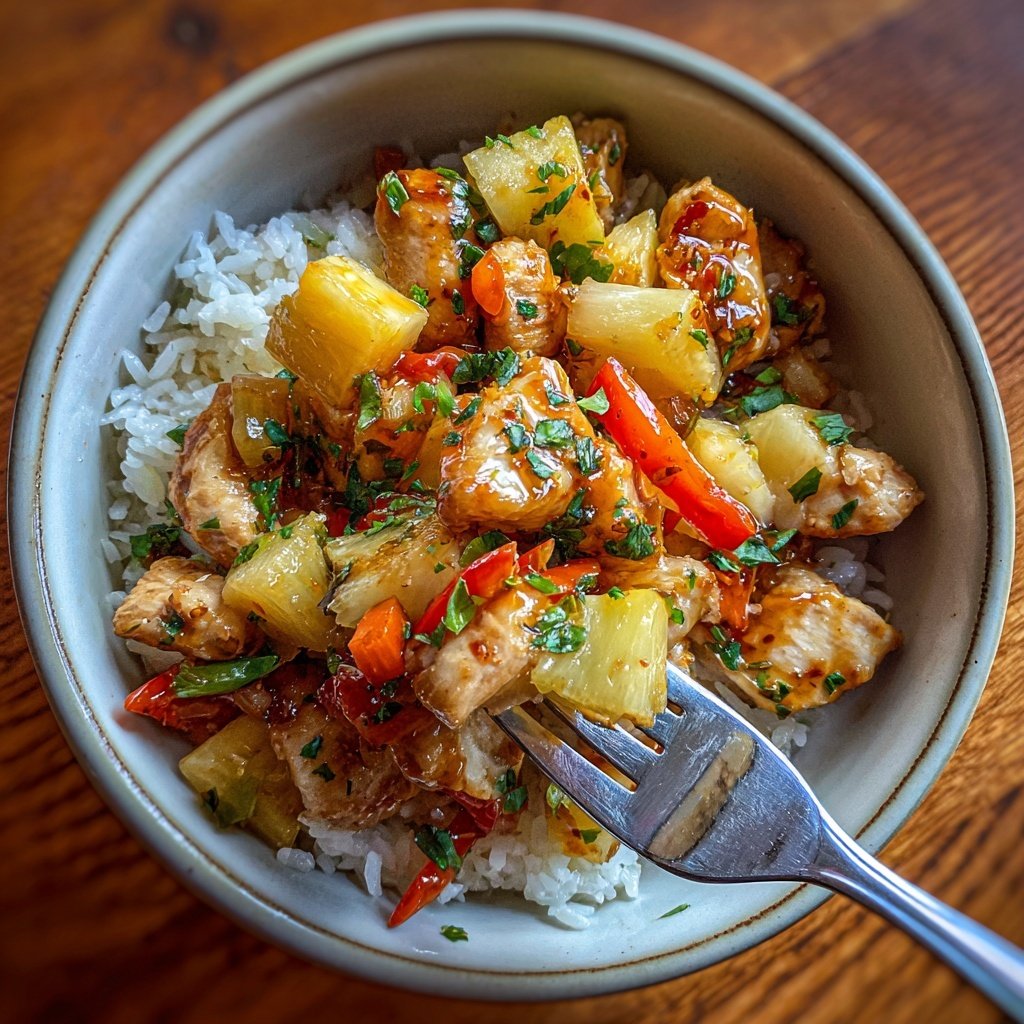Sweet Pineapple Chicken Rice Bowl
