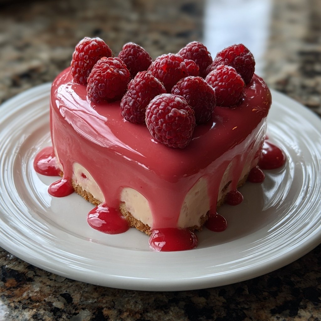 Mini Heart Cake with Berry Glaze