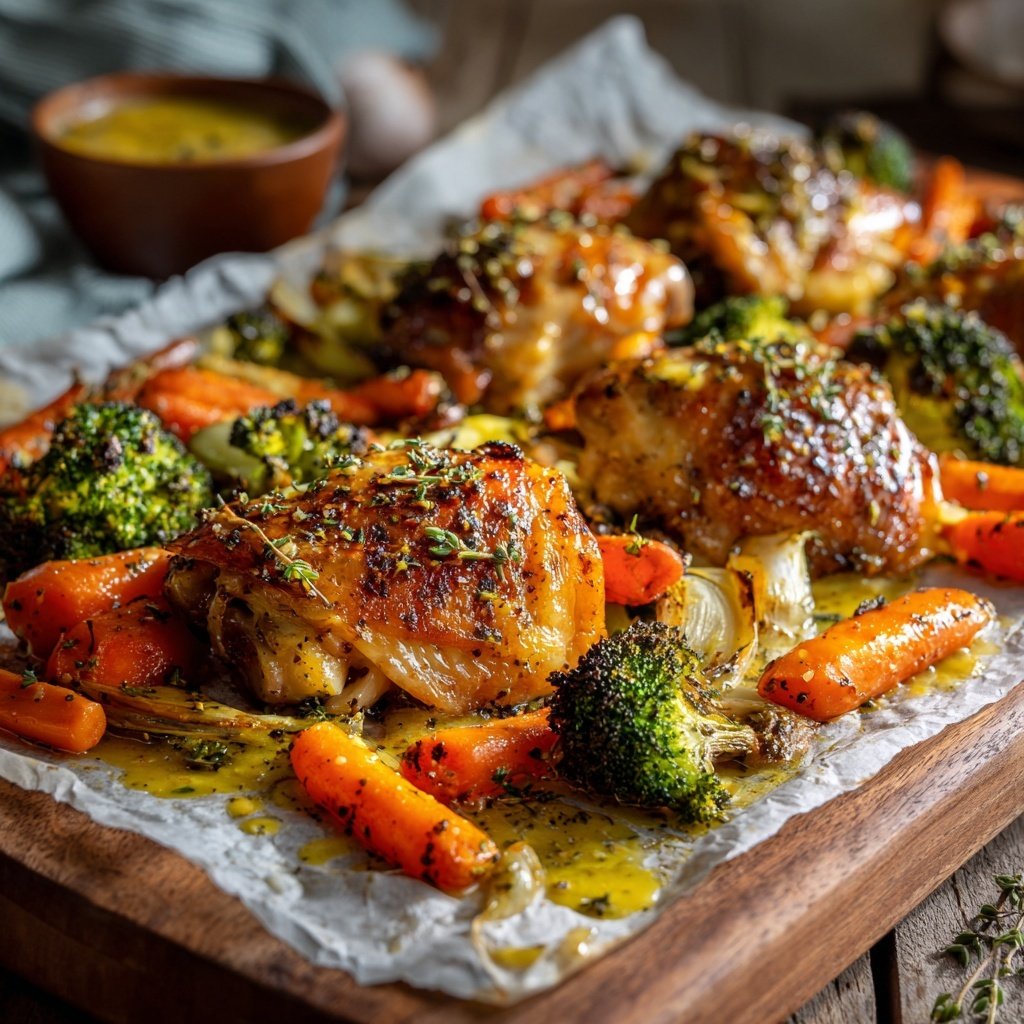 Healthy Honey Mustard Chicken Sheet Pan Dinner