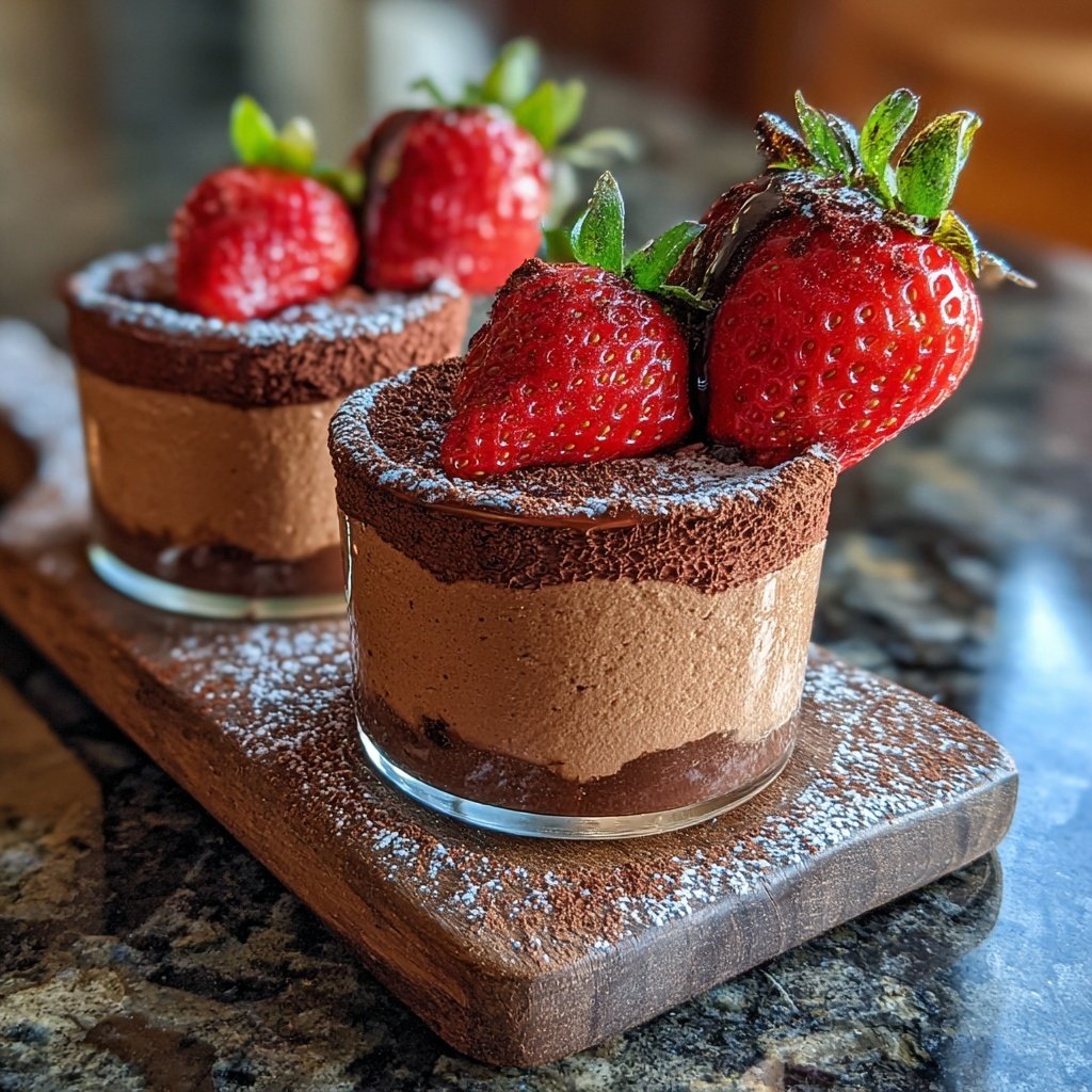 Chocolate Strawberry Mousse Cups