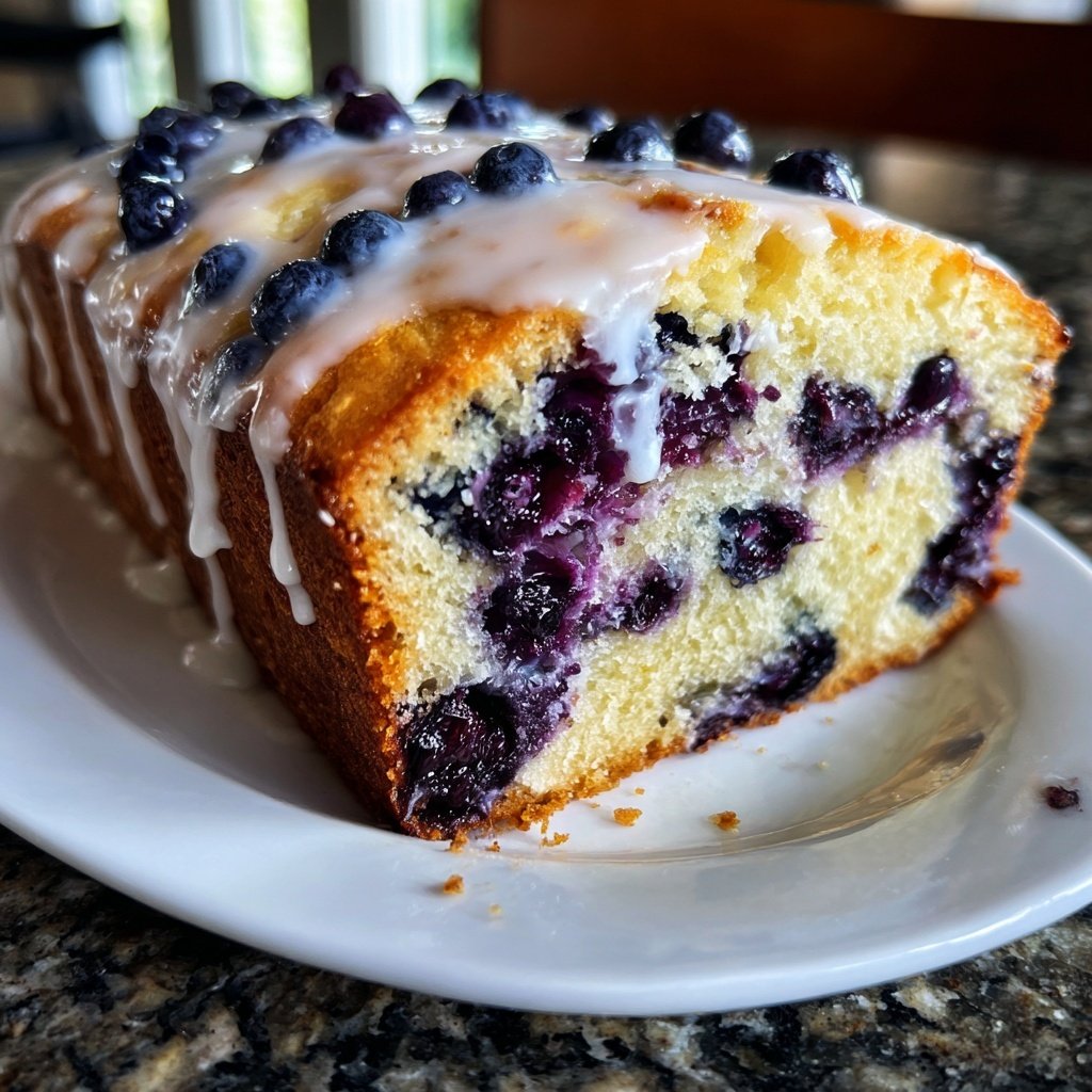 Blueberry Lemon Bread Glazed