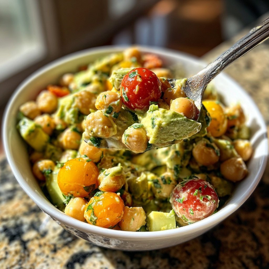 Healthy & Light Avocado Chickpea Salad
